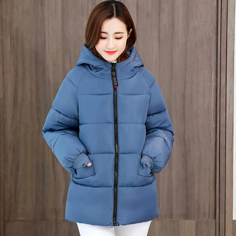 Extra-Large 8XL Parka Women Korean Mid-Length Loose Hooded Down Padded Jacket Lady Nnew Winter Warm Parka Jacket Female Outerwea