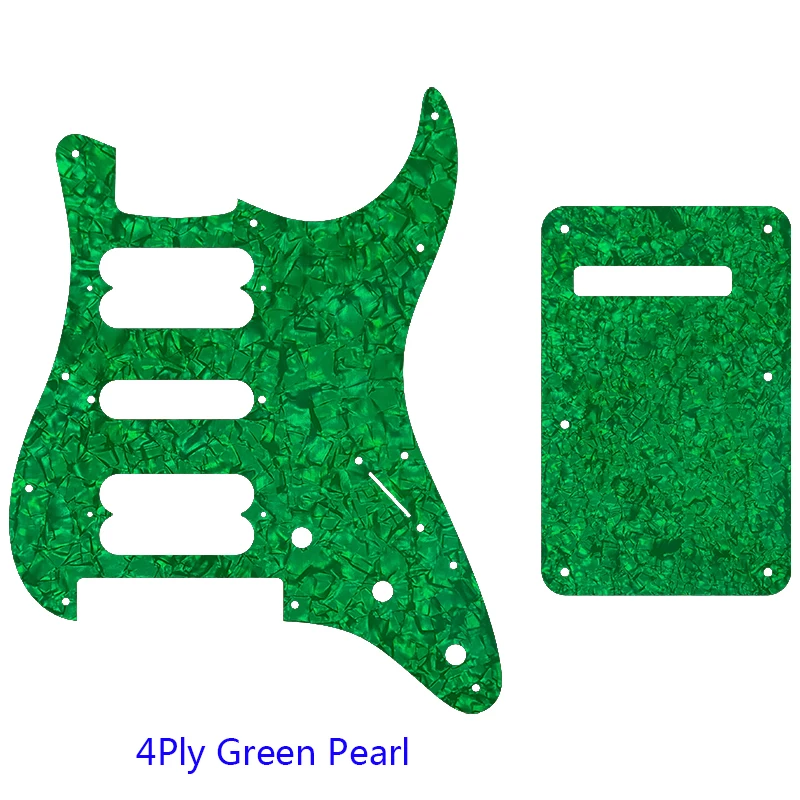 Feiman Guitar Strat HSS Pickguard, 11 Screws For Fender Strat Floyd Rose Bridge Cut With HSH Pickups And Back Plate