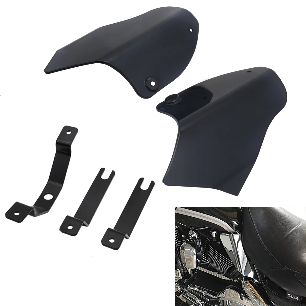 Motorcycle Air Deflector Reflective Saddle Shields, Air Heat Deflector for Harley Softail 2000-2017, Fatboy Deluxe FLSTN Parts