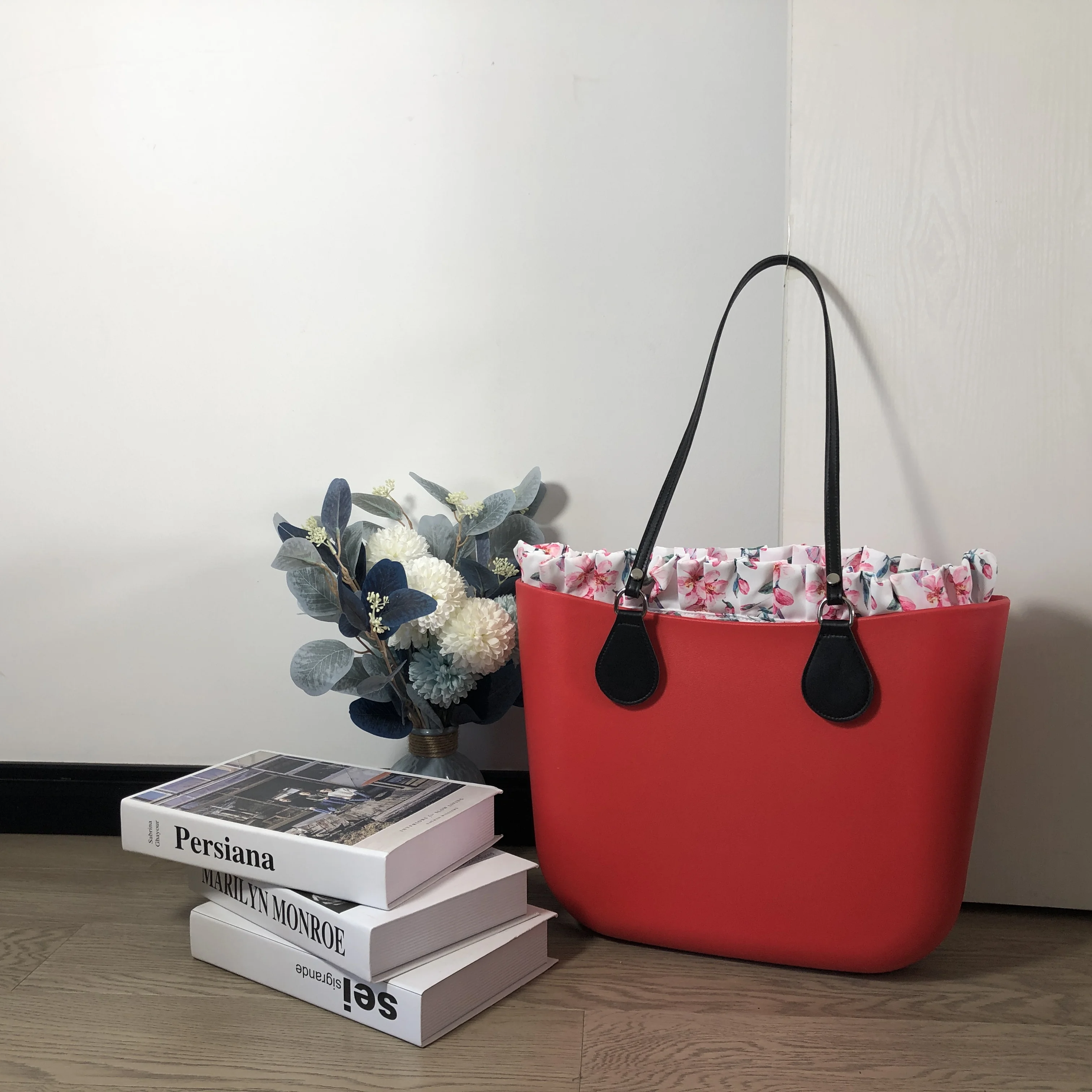 Classic Body Bag with 85cm Handles Floral Border Lining Insert Women Beach Waterproof EVA O Bag Obag Style Handbag Silicon image 6