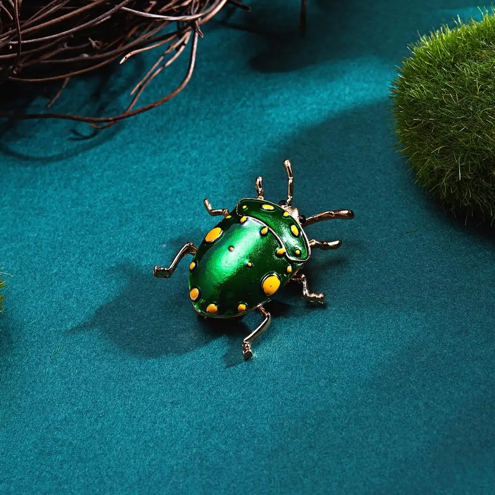 2 Colors Available Painting Oil Beetle Brooches Vintage Fashion Beetle Pins Enamel Green Blue Animal Insects Brooch Gift Jewelry
