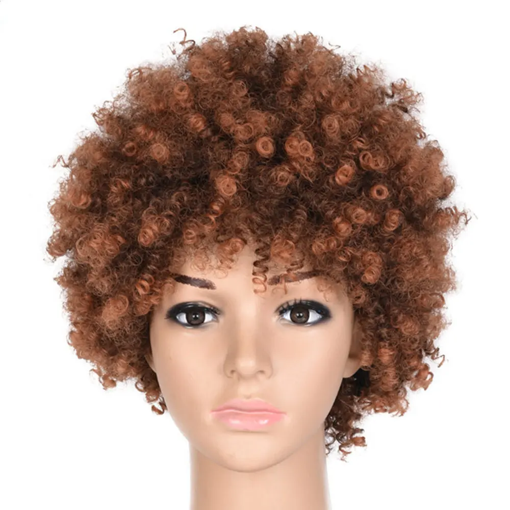 Synthetic Cury Wig 10 inch 110g Ombre Short Black Brown Hair for Women