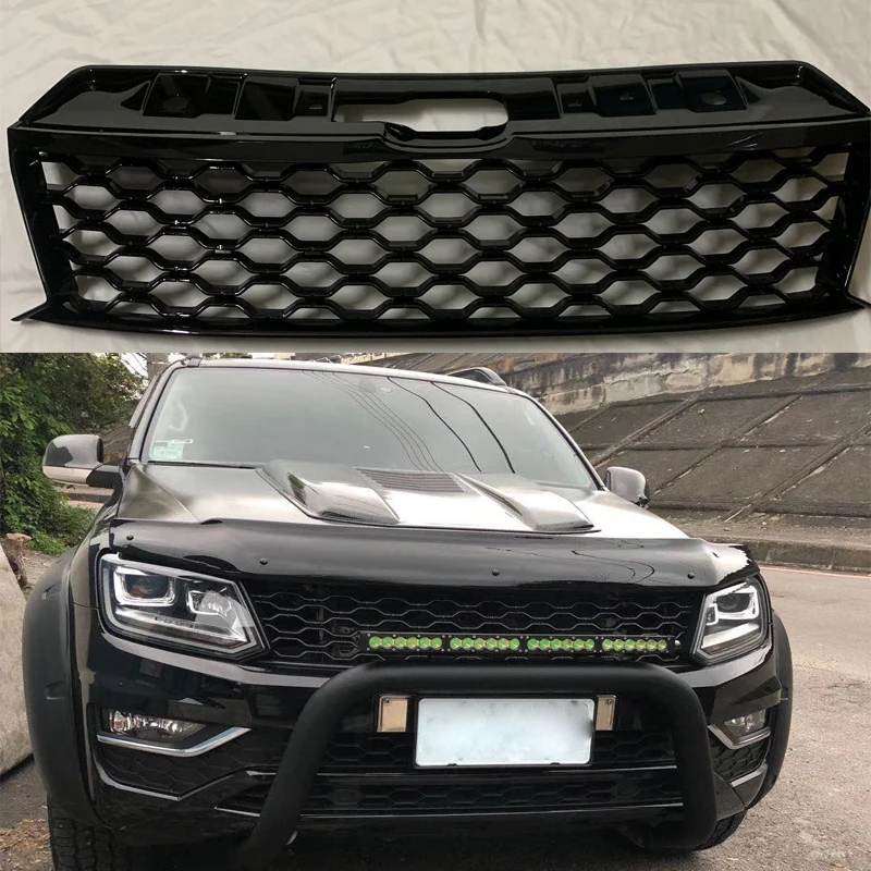 AUTO PICKUP CAR ACCESSORIES FRONT BUMPER MESH MASK COVER ABS GRILLS GRILLE FIT FOR AMAROK V6 2015-2019 VEHICLE GRID GRILL PARTS