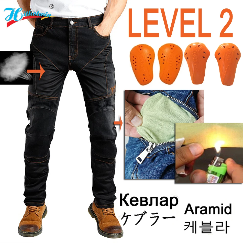 Aramid Motorcycle Pants Men Protective Gear Motorcycle Riding Trousers Moto Pants With Knee Protective Gear