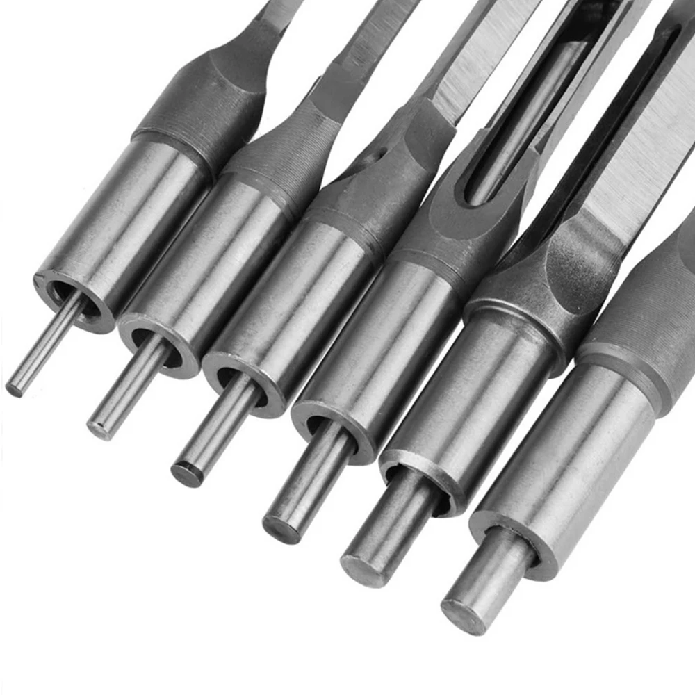 HSS Twist Drill Bits Woodworking Drill Tools Kit Set Square Auger Mortising Chisel Drill Set Square Hole Extended Saw 6.4mm~16mm