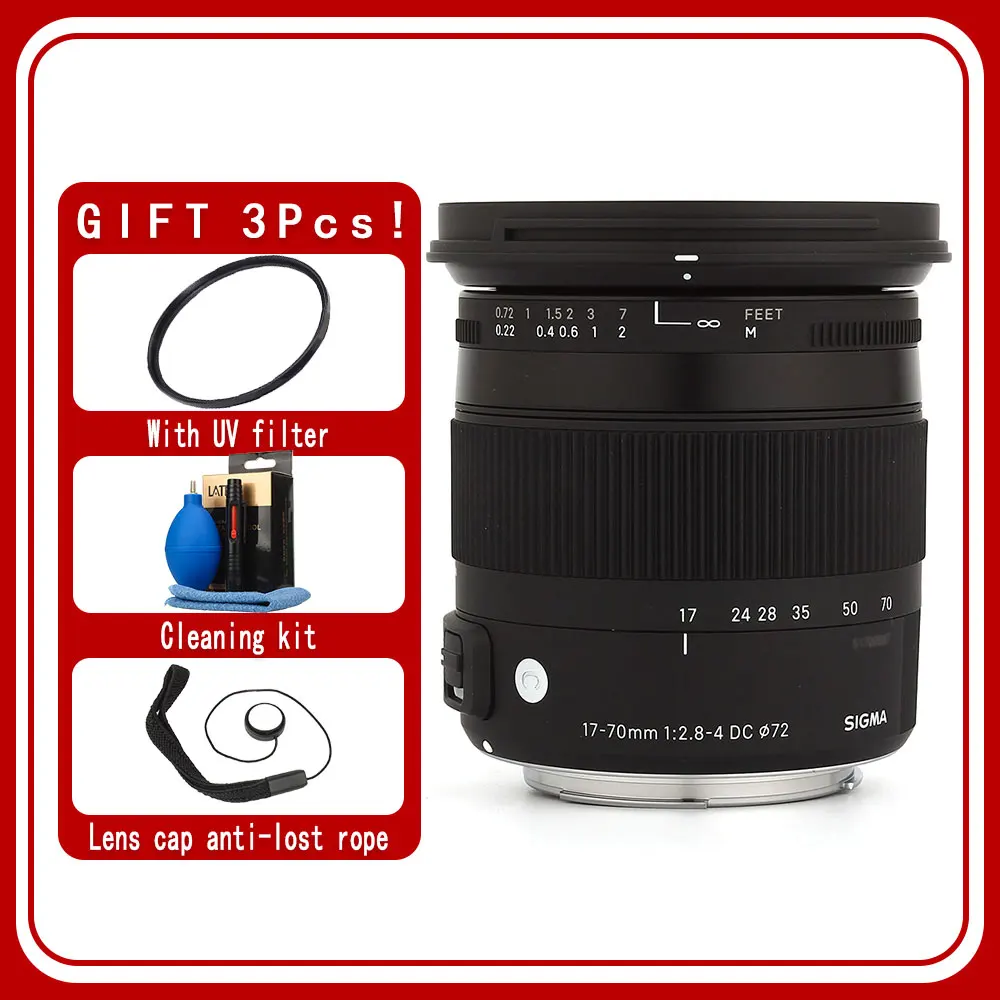 Sigma 17-70mm F2.8-4 DC MACRO OS HSM  Contemporary Lens For Canon Nikon