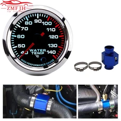 40~140 Celsius 52MM Racing Gauge Water Temperature Gauge Kit Car with Temp Joint Pipe Sensor Adapter Radiator 28-40MM Custom 12V