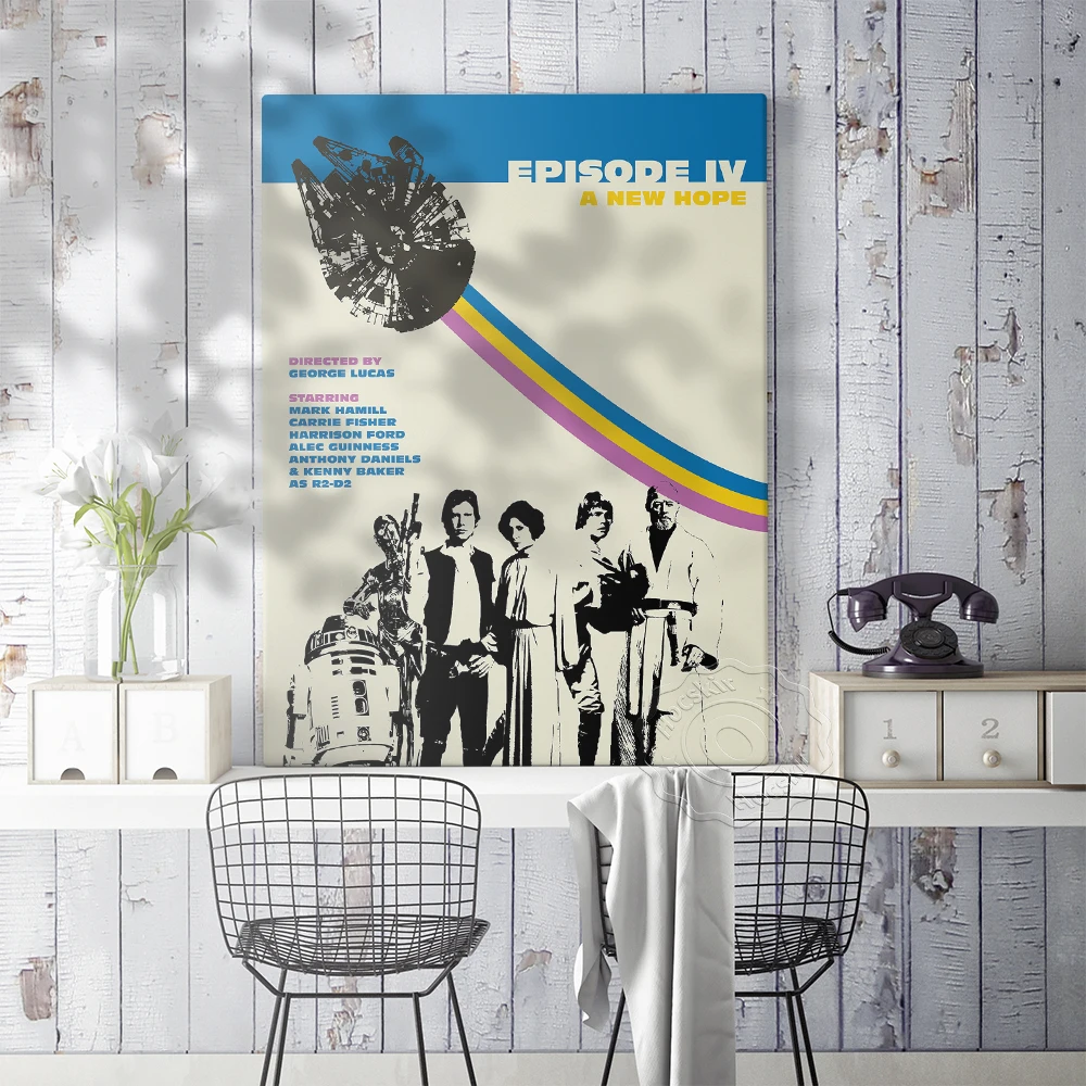 Classic Film Vintage Printe Poster, Mark Hamill Carrie Fisher Starring Retro Wall Picture, Home Decor Prints, Fans Collecting