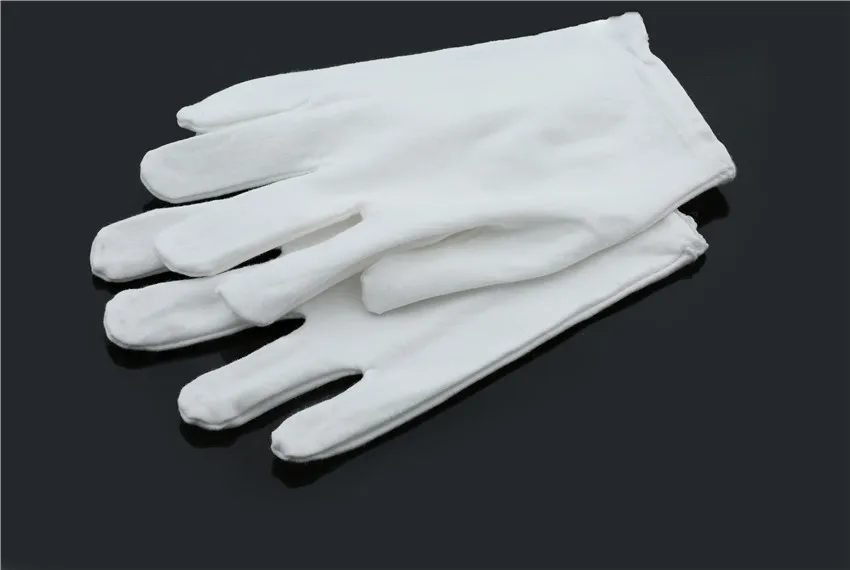 Jewelry Diamond Shop Ice Silk Smooth Cotton Gloves | Black and White Etiquette Mittens