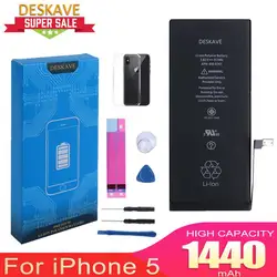 Brand New AAA Quality Battery For Apple iPhone 5 Replacement Batteries Internal Phone Bateria 1440mAh + Free Tools A1428 A1429