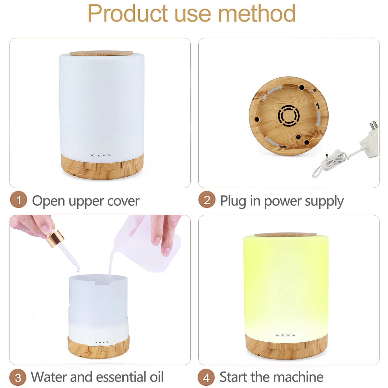 Humidificador de aire ultrasónico con Control remoto, difusor de aceites esenciales con luces LED de 7 colores para oficina y hogar, 300ml, gran oferta