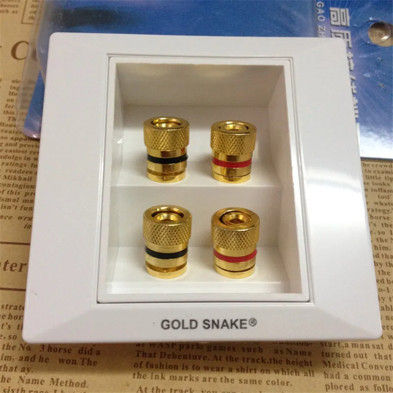 snake banana Pure copper junction Box speakers panel 4 way Audio horn line terminal Box Binding Post Wire Cable Connector 86MM