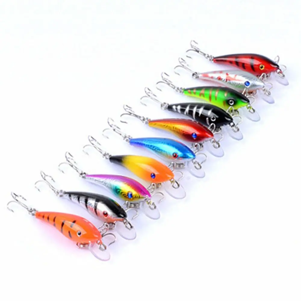 Multicolor Striped bass Crankbaits Winter Fishing Minnow Lures Fish Hooks Minnow Baits