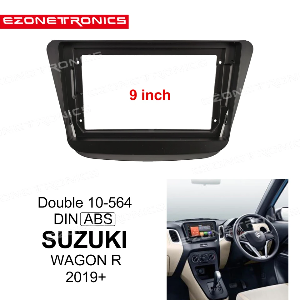 2Din 1DIN Car CD DVD Frame Audio Fitting Adaptor Dash Trim Facia Panel 9inch For SUZUKI WAGON R 2019 2020Double Din Radio Player