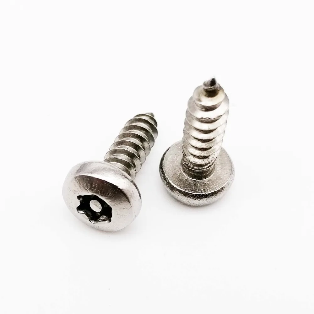 HZYUEGOU 10 Stück M2.9 M3.5 M3.9 M4.2 M4.8 304 Edelstahl Bolzen Torx Flachkopf Rundkopf Manipulationssichere Selbstschneidende Holzschrauben – Detail 4