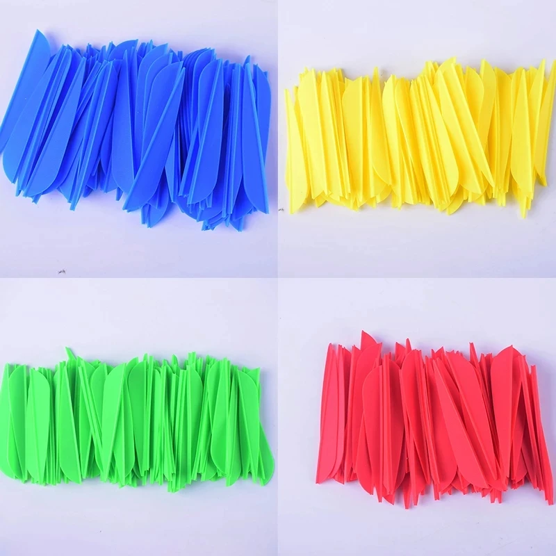 36pcs Archery  Feather Fletching Arrows Vanes 4Inch Plastic Feather Fletching Cut For Carbon Shaft  DIY Archery Accessory