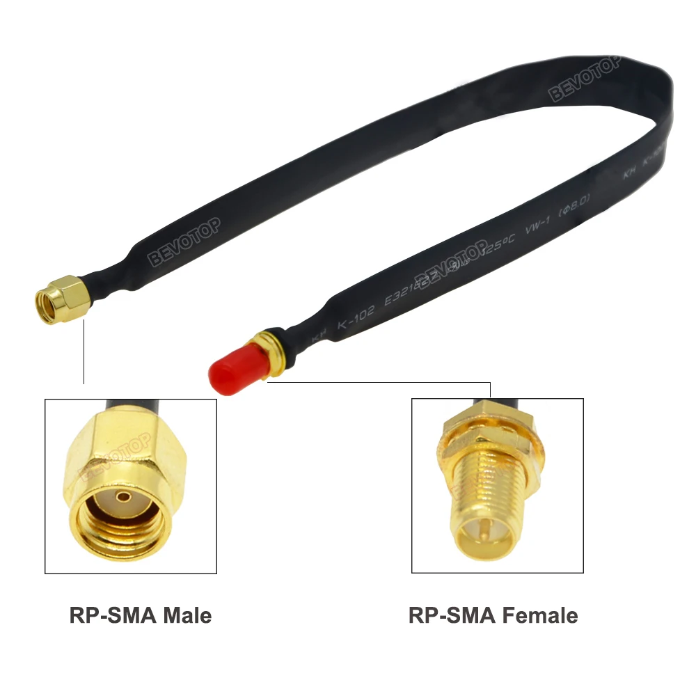 BEVOTOP Cable adapter window pass cable RP-SMA Male to N Female for External Antenna and 4G LTE 5G router 50 Ohm RF Cable