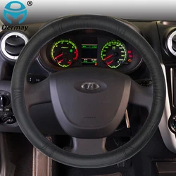 Genuine Leather Car Steering Wheel Cover for Lada Vesta Granta Xray Priora 2107 Kalina Largus 2114 Auto Interior Accesorios