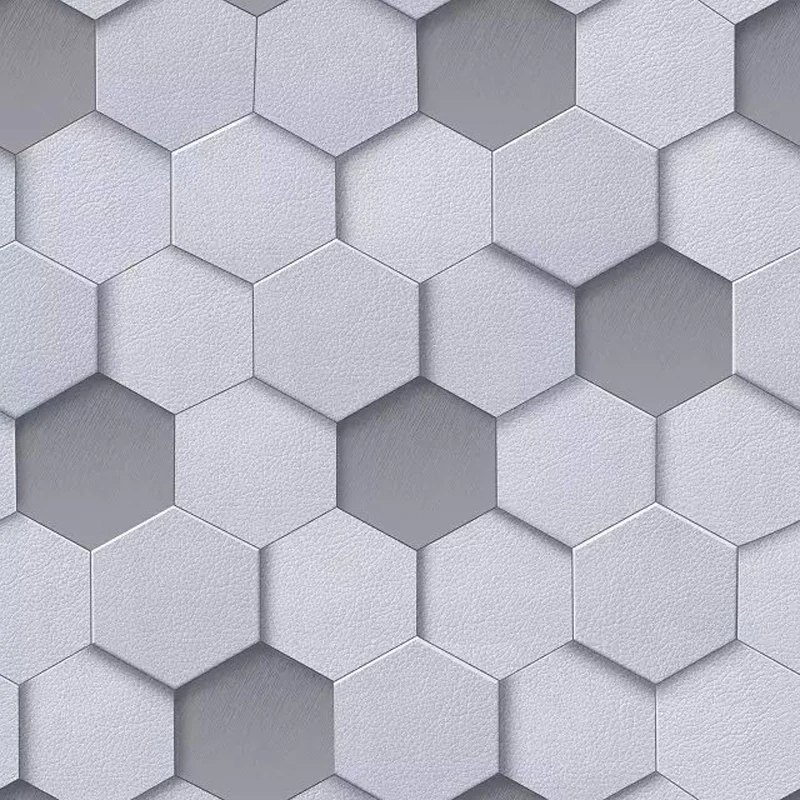 Paper Modern Geometric Wall 3d Roll For Walls Vinyl Waterproof 3d Grid Wallpapers Pvc Hexagon Background Wallpaper Grey Yellow