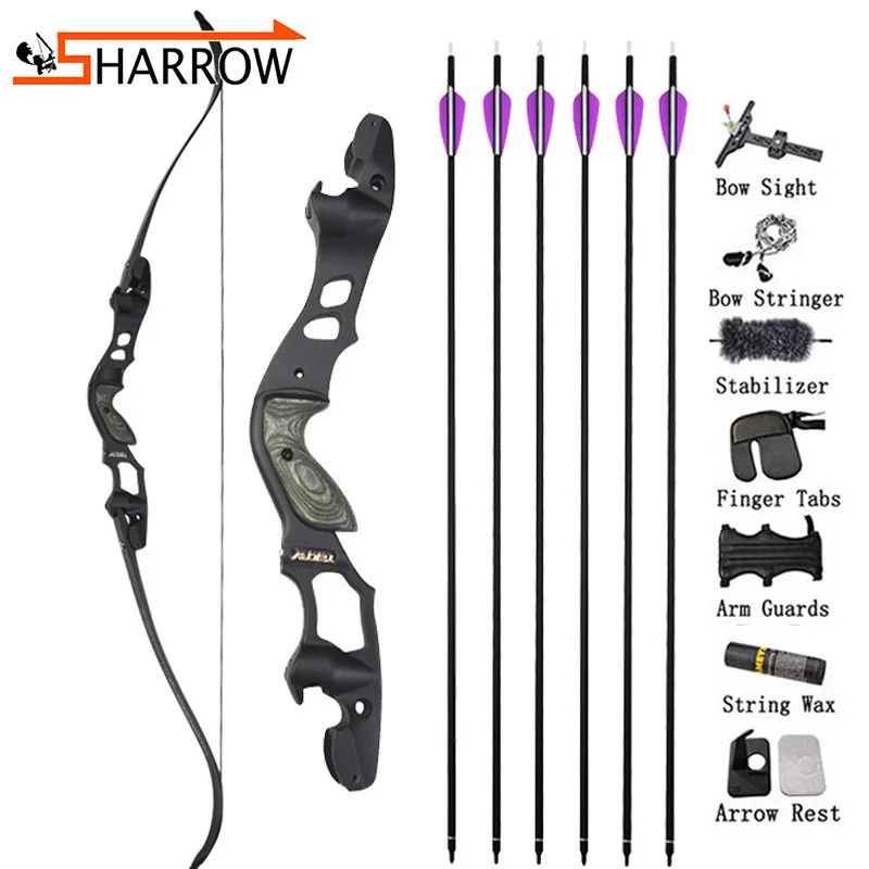 

63inch Recurve Bow 30-55lbs Archery Bows And Arrows Set With Bow Sight For Outdoor Shooting Hunting Accessories ILF Metal Bow