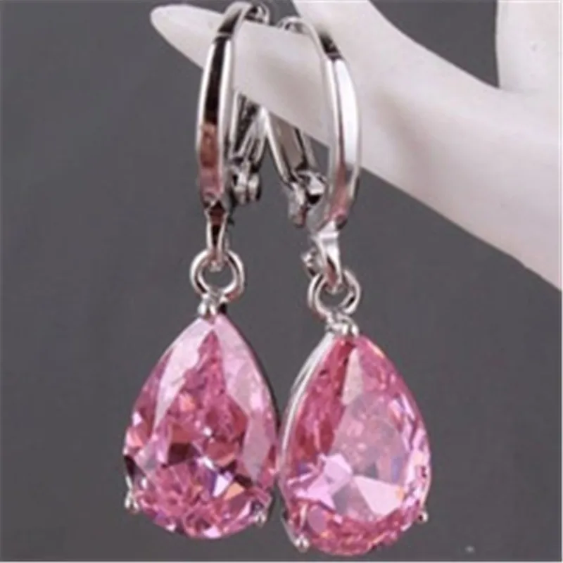 Milangir Fashion Infinity Teardrop Dangle Earring Crystal Water Drop Earrings For Women CZ Zircon Wedding Jewelry