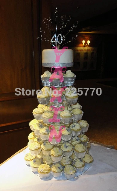 

7 TIER CLEAR ACRYLIC CUPCAKE STAND TOWER WEDDING CAKE STAND BABY PARTY SHOWER DISPLAY wedding decoration
