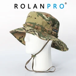 ROLANPRO Unisex MC MultiCam Camouflage Mountaineering Caps for Women Summer Man's Round Boonie Hats Military Camping Outdoor Hat