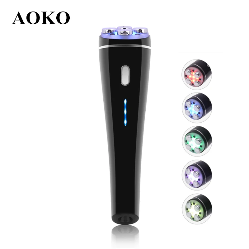 AOKO RF EMS Electroporation 5 Màu Photon Trị Liệu Máy Làm Đẹp Chống Lão Hóa Loại Bỏ Nếp Nhăn Da Se Khít Nâng Cơ Mặt Máy Mát Xa