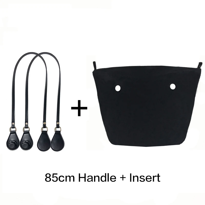 1set Canvas Lining Insert Inner Pocket with 85cm Obag Long Handles Microfiber Leather Handles for Classic Mini O Bag Accessoires