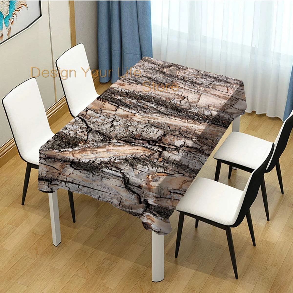 

Texture Wooden Tree Bark Home Decor Dining Room Kitchen Table Cover