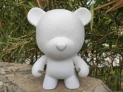 Figura de vinilo blanco de 10 pulgadas, oso Dunny DIY, juguetes de dibujo, muñecas blancas grandes, boceto de personajes