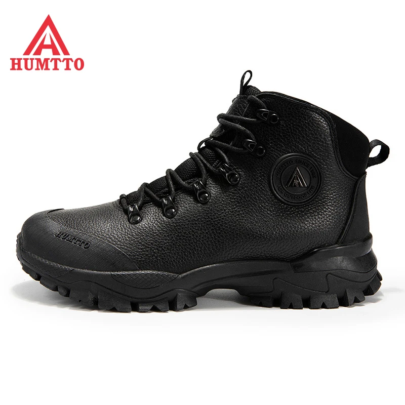 HUMTTO Winter Wool Ankle Boots Men Brand Genuine Leather Fashion Designer Casual Male Snow Boots New Warm Work Platform Shoes