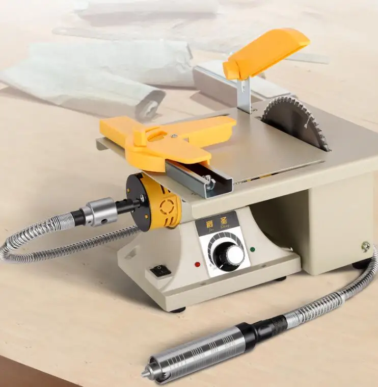 Multi-function Table Grinder Carving Beads Polishing Beeswax Cutting Small Bead Punching Machine 800D