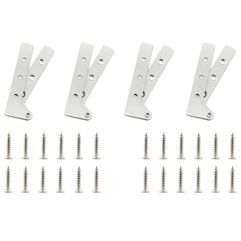 

2mm Pivot Hinge Door Pivot Hinges, 4 PCS Heavy Duty Stainless Steel Hinges for Revolving Wood Glass Alloy Doors with Screws