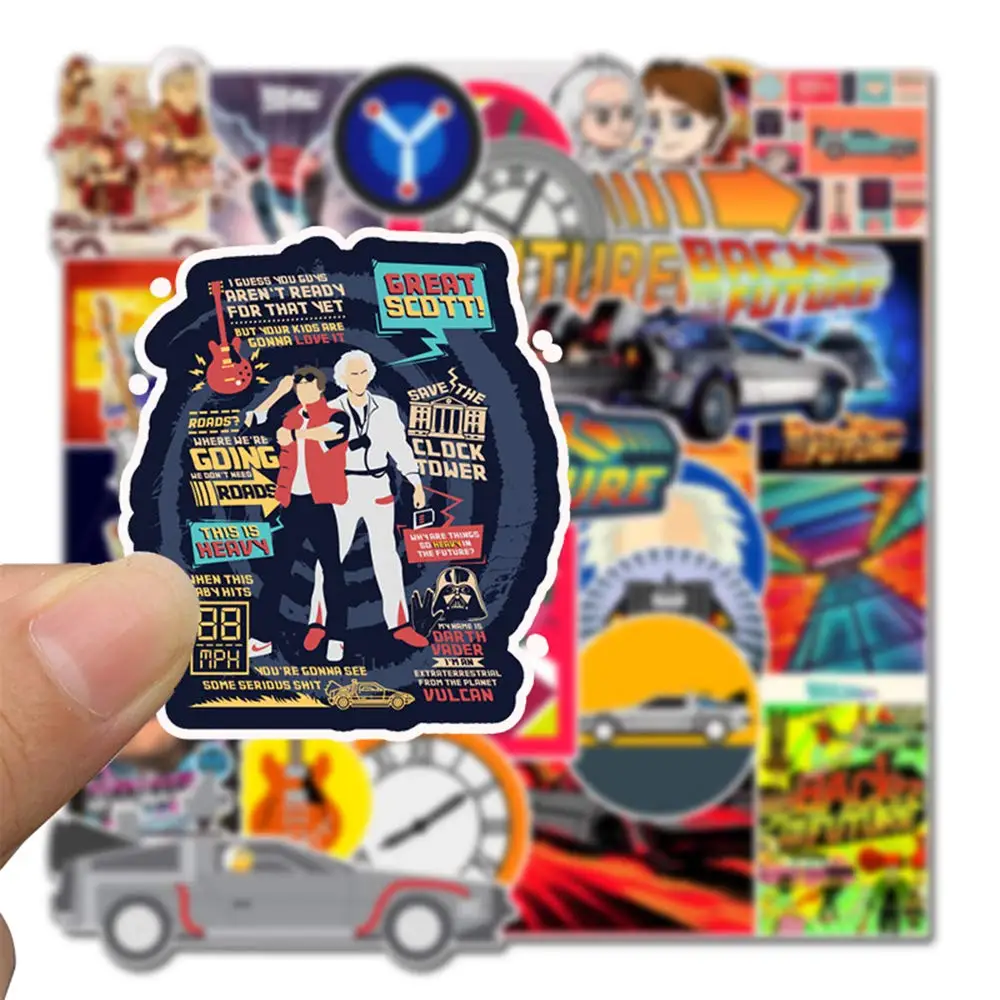 10/30/50PCS Back To The Future Cartoon Stickers Skateboard Motorcycle Luggage Guitar Waterproof Cool Decal Graffiti Stickers