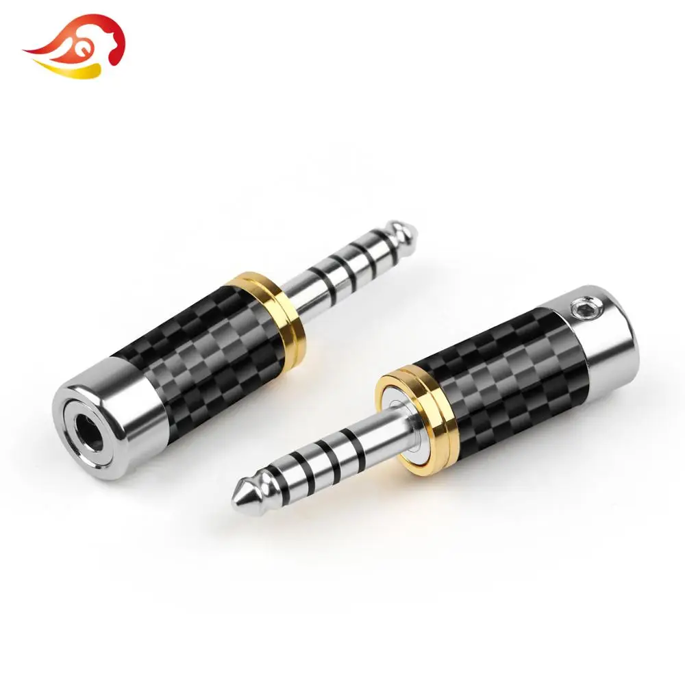 QYFANG-adaptador estéreo equilibrado de 5 polos, Conector de Audio de fibra de carbono, chapado en rodio, para auriculares, para NW-WM1ZA4.4, 4,4mm