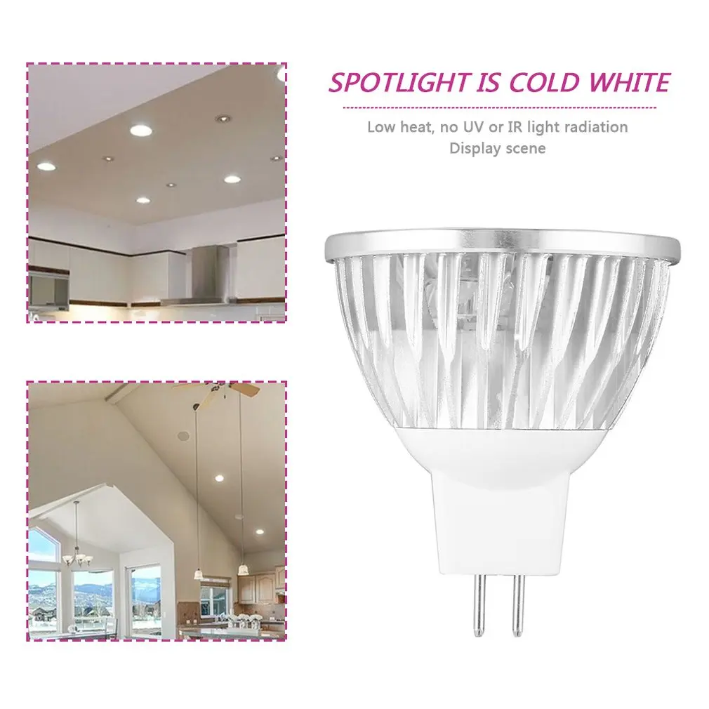 4 Led Lamp MR16 4W 12V Aluminium Koel Wit Spot Light Bulb Lamp Spotlight Focus Downlight 7800-8000K 280-300 Lumen