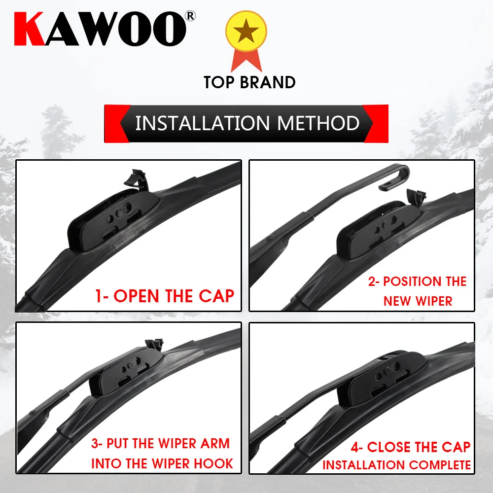 Winter Snow Car Wiper Blade U Hook Natural Rubber Windshield Windscreen Wiper 14\