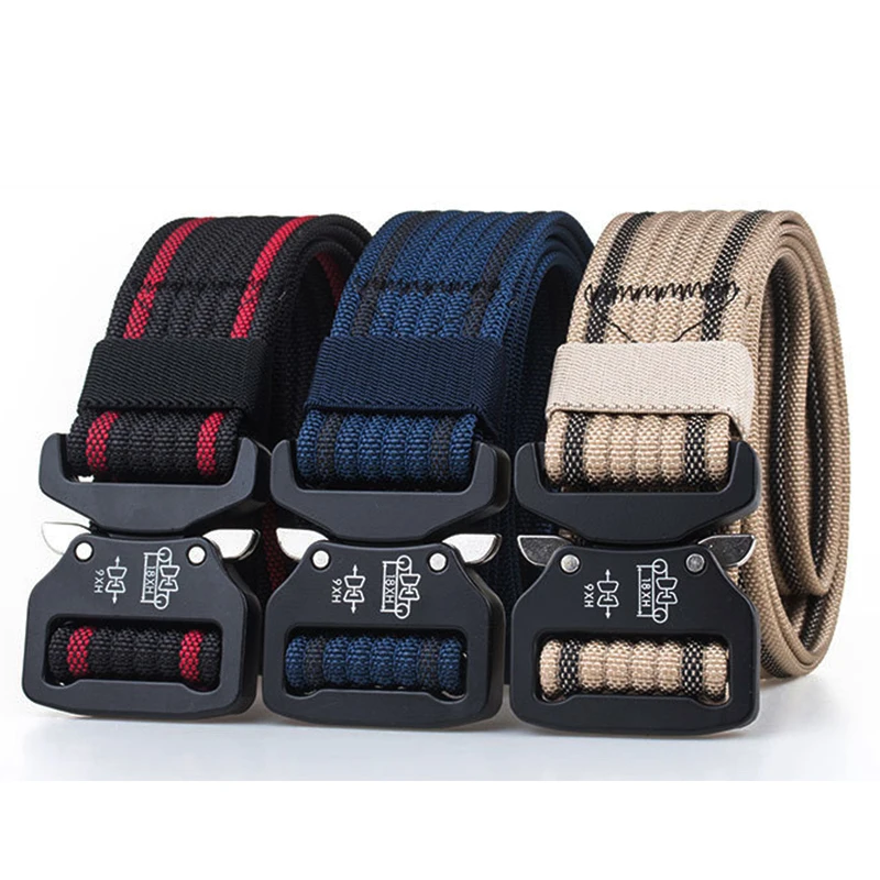 HSSEE Retro Tactical Belt for Men Metal Buckle Quick Release Police Military Army Belt Tight Nylon Outdoor Casual Belt Male Gift view 5