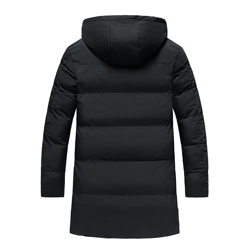 Chaqueta larga de plumón grueso para hombre, abrigo cortavientos con bolsillos y capucha, ropa de talla grande 6XL, 7XL, 8XL