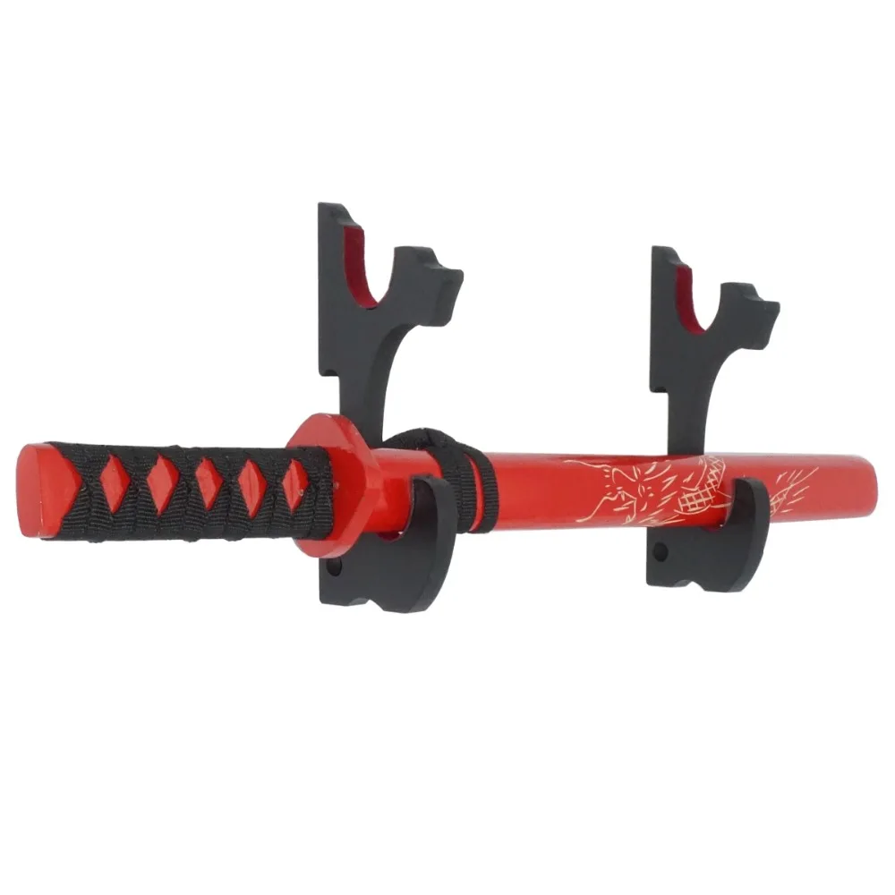 2/ชุดดาบ Hook Wall Mount Samurai ดาบแขวนผู้ถือปรับสำหรับ Katana Wakizashi Tanto Genji 2-ชั้นกำมะหยี่เบาะ