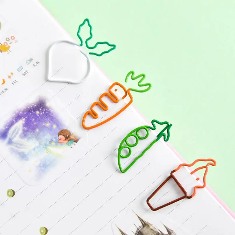 Two-Color Vegetable Shape Creative Special-Shaped Paper Clips Cartoon Cute Carrot Paper Clips