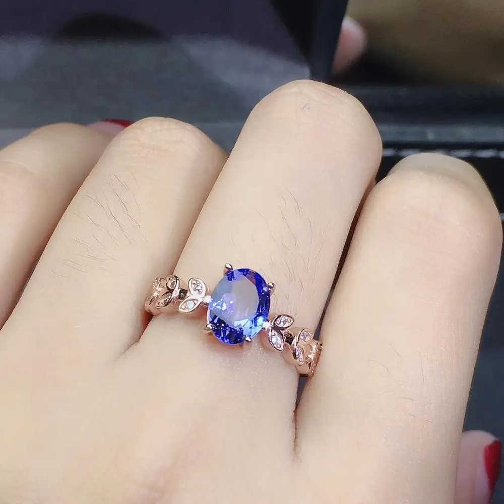 The best gift for Anniversary Tanzanite luxury ring ring Free shipping gemstone 925 sterling silver Fine jewelry