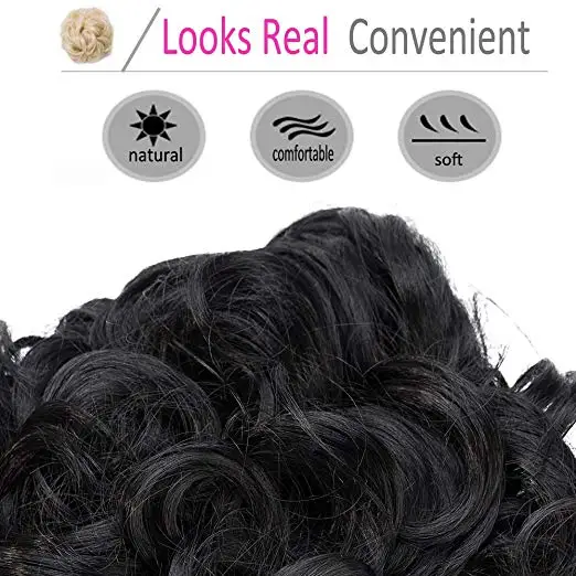 Buqi Fashion Women's Bun Synthetic Elastic Hair Net Comb Clip In Hair Extension Bridal Wig Bun