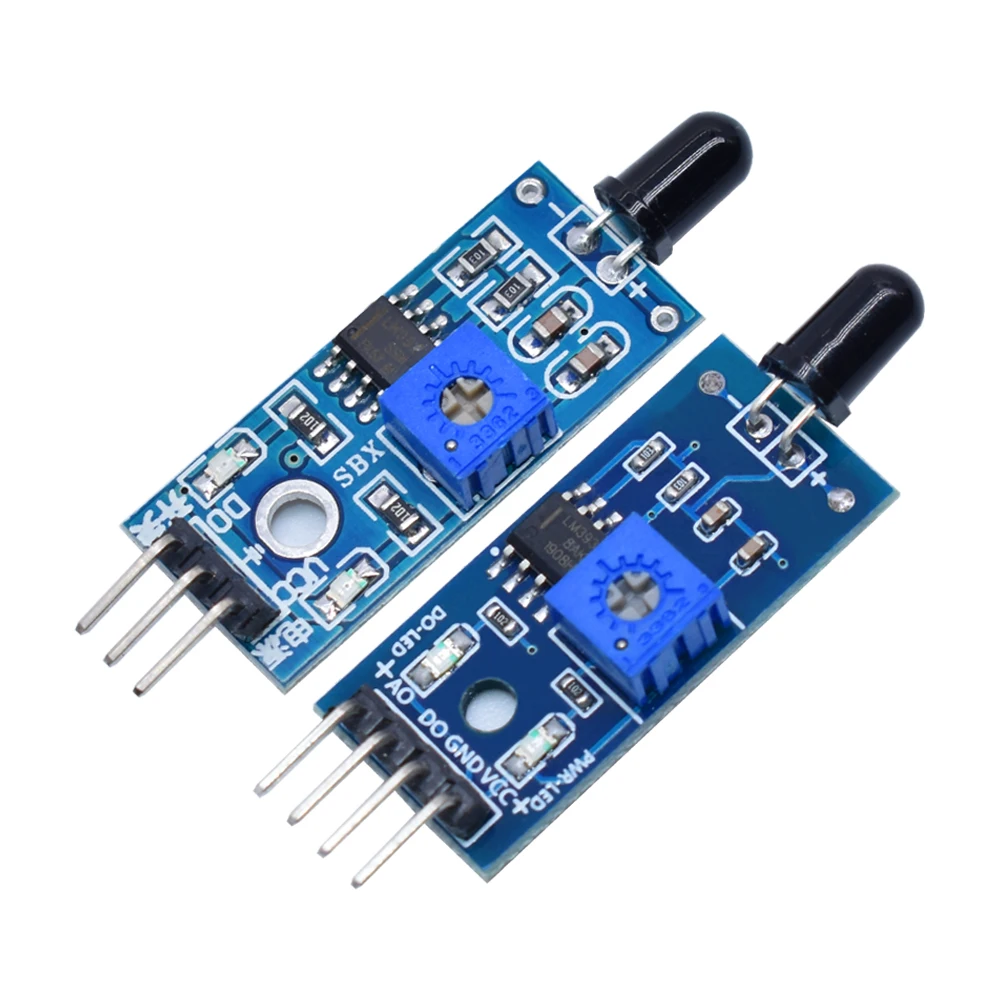 LM393 3 / 4 Pin IR Flame Detection Sensor Module Fire Detector Infrared Receiver Module for arduino Diy Kit