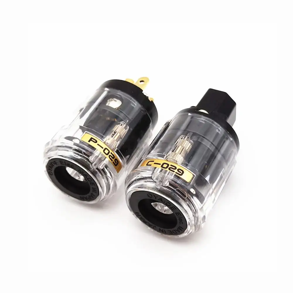 Oyaide P029+C029 Schuko Europe US Power Plug 24k Gold Plated IEC Audio Connector Female-Male MATIHUR audio Transparent hifi