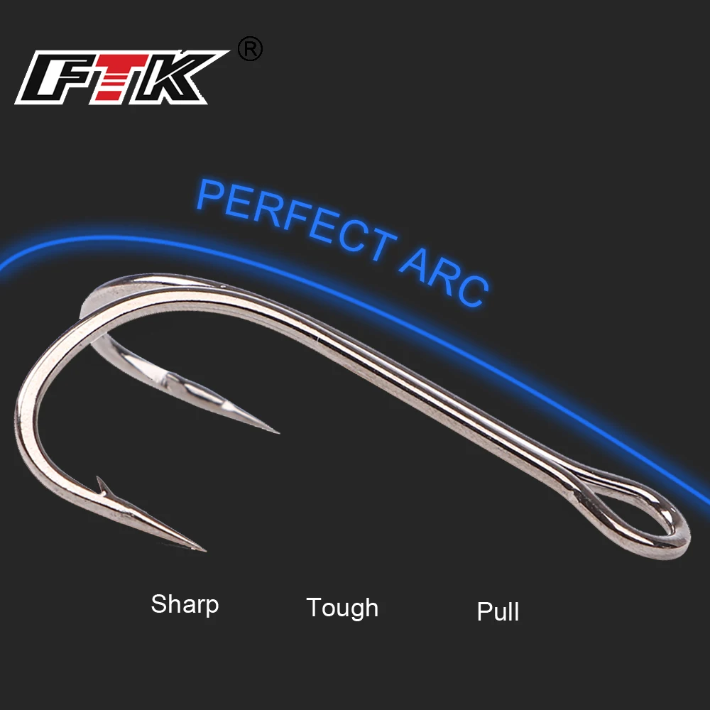 FTK 10-20PCS DIY Frog Lure Double Fishing Hook 2#4#6#1/0#2/0#3/0# High Carbon Steel Fly Tying Silicone Bait Double Fishing Hook