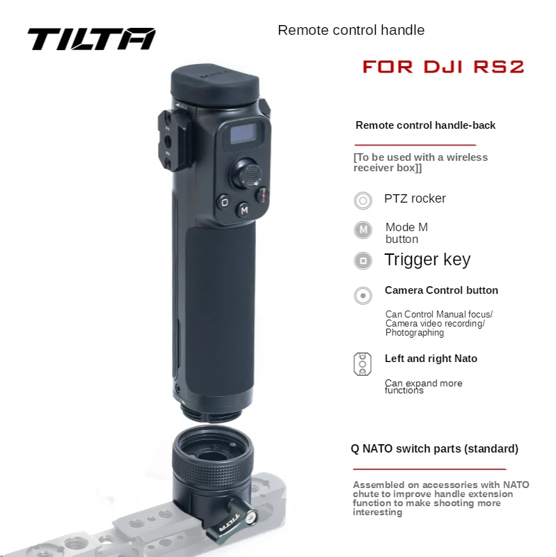 Imagem -03 - Tilta-controle Remoto Focus Handle Tga-arg-rch para Dji Rs2 e Rs3 Pro Gimbal Ring Arm Support System Rs2 Shooting Kit Rs2