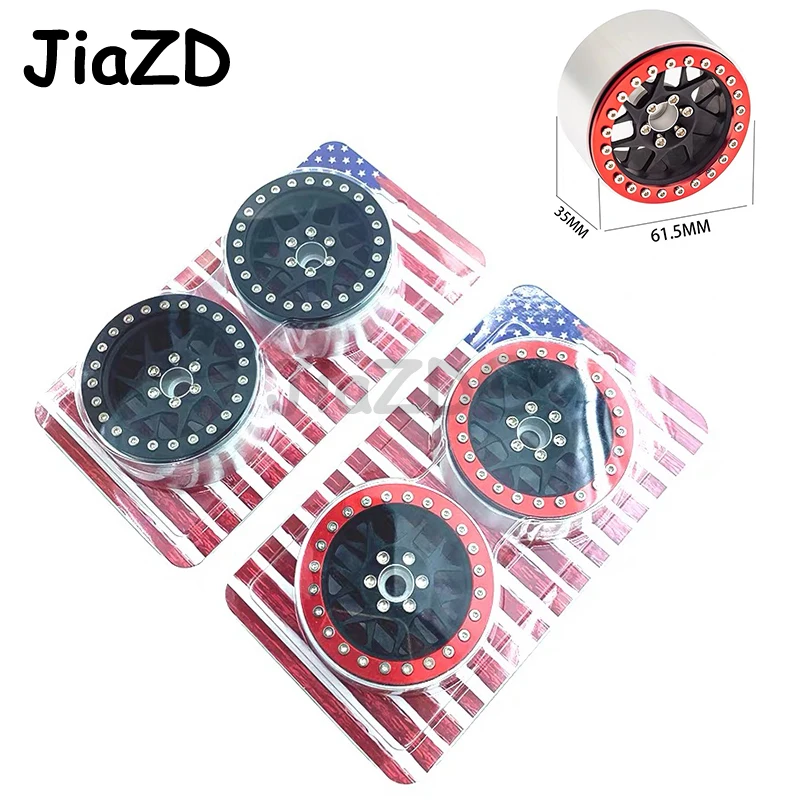 

JZD 4PCS Aluminum Alloy 2.2 Beadlock Wheel Rims for 1/10 RC Rock Crawler Axial SCX10 RR10 Wraith 90056 Traxxas TRX4 TRX-6 KY07