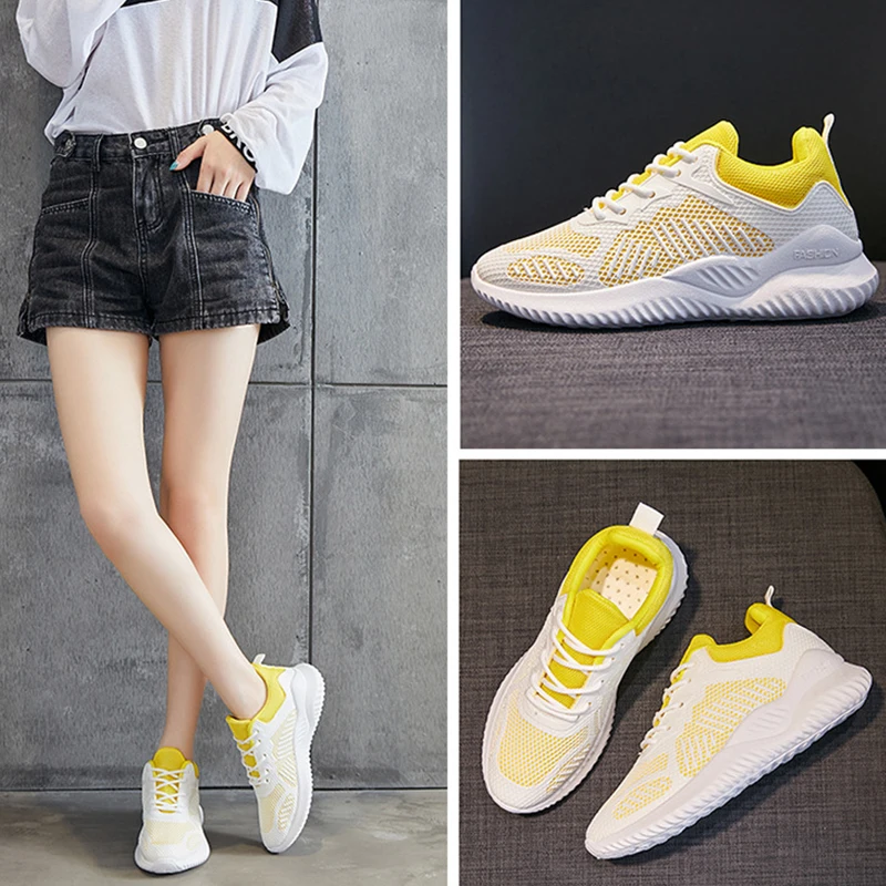 Spring and Summer Women's Sports Shoes Fitness Running Shoes All-Match Casual and Breathable Sports Chaussures De Femme